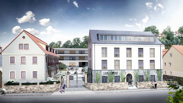Neubau Suitenhotel „Laurichhof“ mit 27 Ferienwohnungen in Pirna-Copitz, Hauptplatz